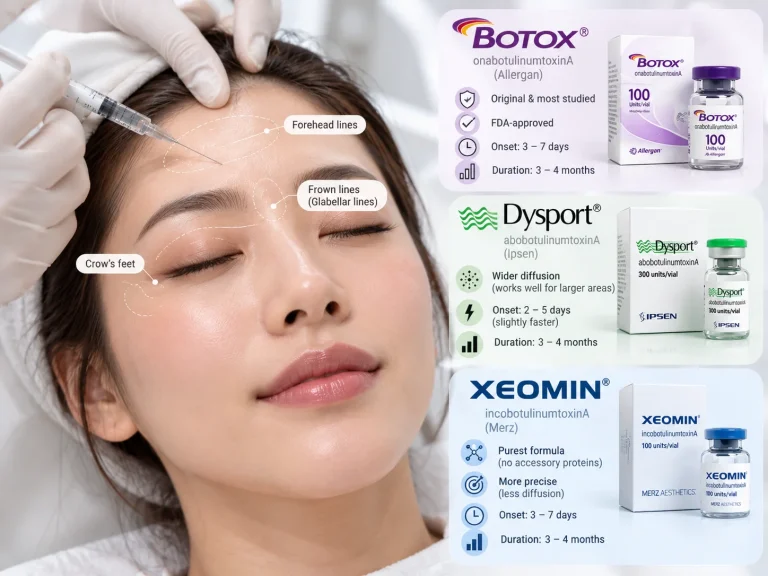 Botox vs Dysport vs Xeomin: Differences, Onset and Duration